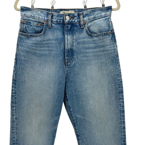 Madewell Womens 26 Jeans '90s Straight Distressed Light Stone Washed Denim - Picture 2 of 9